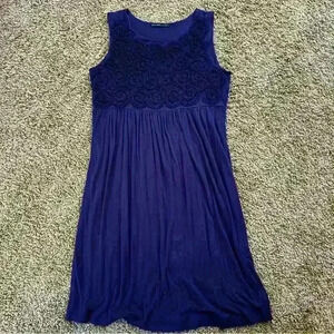 Design History Women’s Purple Sleeveless Midi Dress Floral Bodice, size M